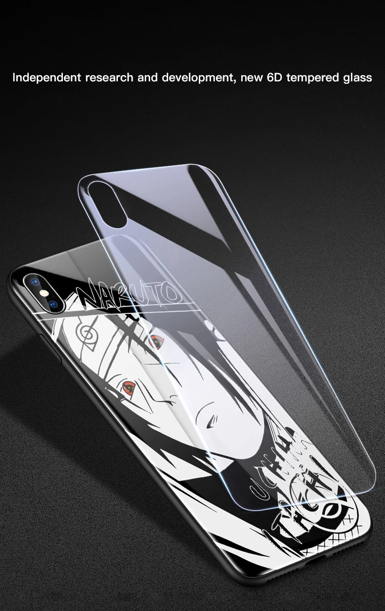 Мультфильм Наруто закаленное стекло чехол для телефона iPhone 11 Pro XSmax XR XS X 8 7 6s 6 Plus Роскошный чехол Funda Coque для iPhone 11Pro