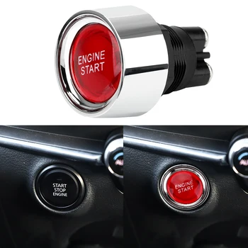 

LEEPEE Illuminated Push Button Touch Engine Start Starter Switch Racing Car Auto Switch Red Voltage 12V DC Fits Universal