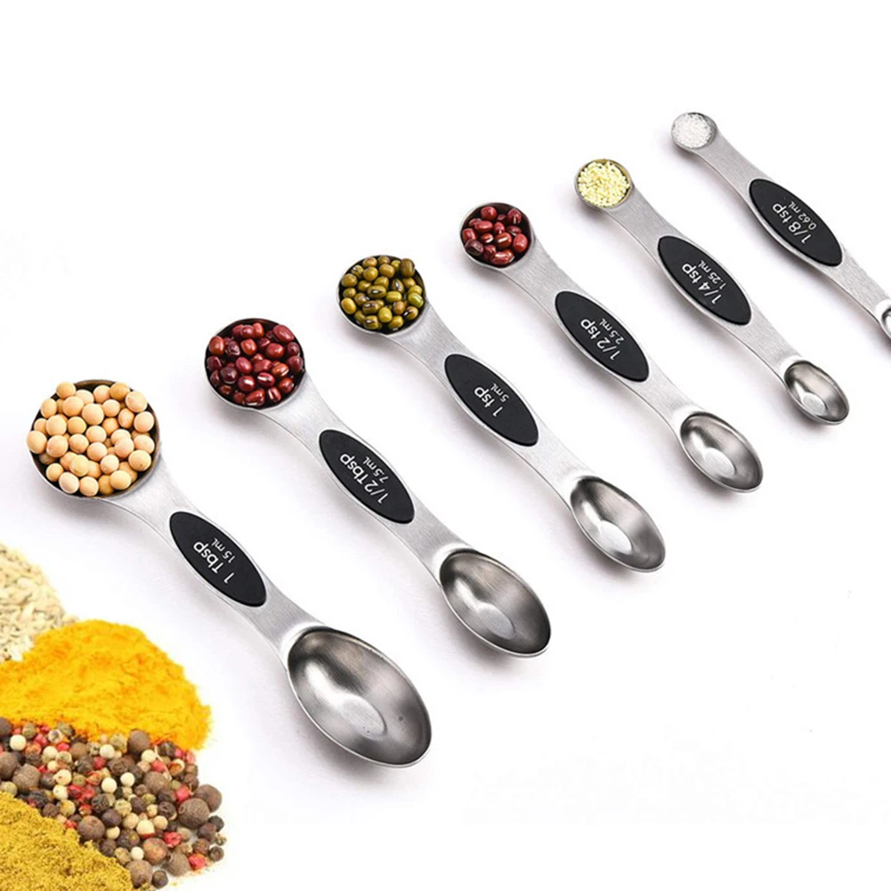 6pcs Magnetic Sucker Double Headed Measuring Spoon Stainless Steel Measuring Spoon Multicolor Measuring Cup Set for Bakery 6pcs Magnetic Sucker Double Headed Measuring Spoon Stainless Steel Measuring Spoon Multicolor Measuring Cup Set for Bakery