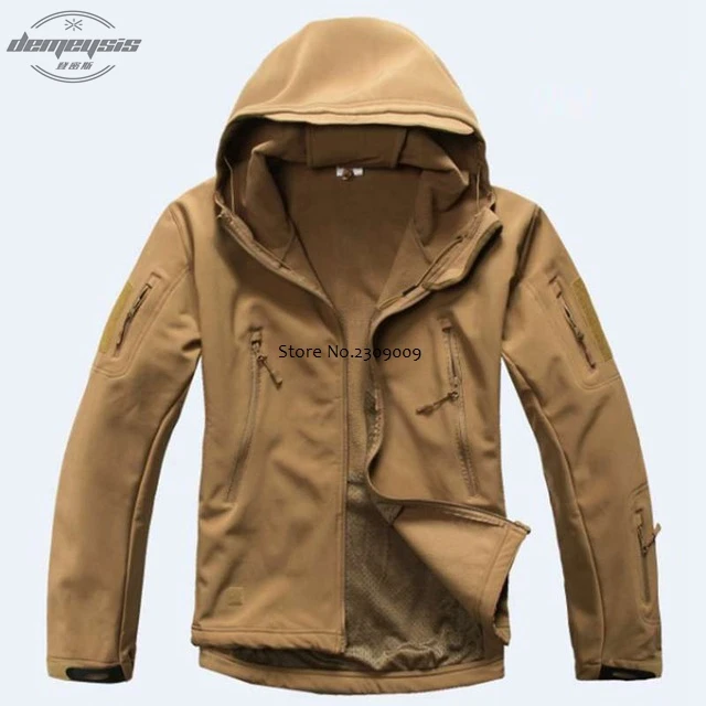 tan jacket Военная форма, камуфляжный костюм, ветронепроницаемые теплые армейские куртки для мужчин и женщин, походная охотничья куртка, тактические тренировочные штаны - Цвет: tan jacket