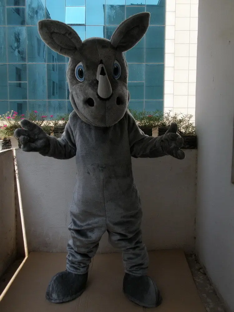 

New Version the funny Rhinoceros Rhino Mascot Costume Adult Birthday Party Fancy Dress Halloween Cosplay Outfits Clothing Xmas