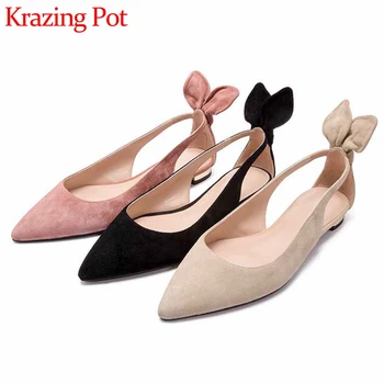 

Krazing Pot sweet vitality maiden sheep suede slingback shoes slip on pointed toe low heels dating daily wear women pumps L09