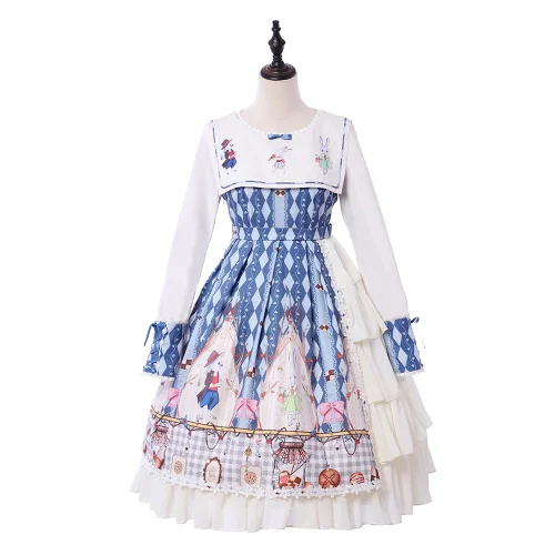 Dress Оригинальное дизайнерское платье «печенья кролик», голубое платье, повседневная одежда, платье принцессы - Цвет: Dress