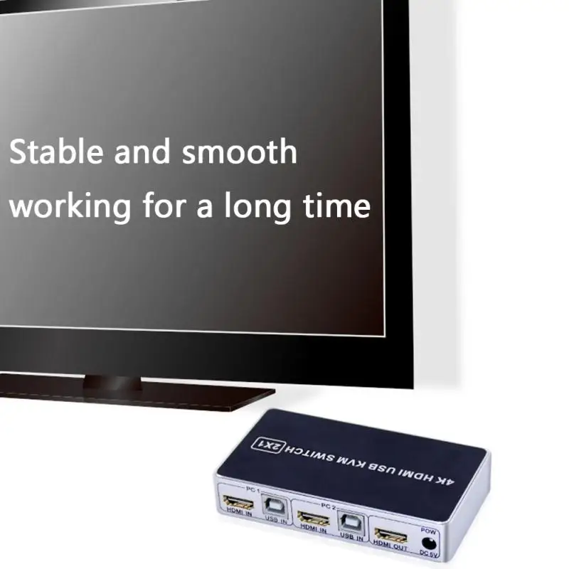 4K HDMI разветвитель USB KVM переключатель коробка 2 порта 4K видео дисплей разветвитель коробка для 2 ПК общий принтер клавиатура мышь KVM