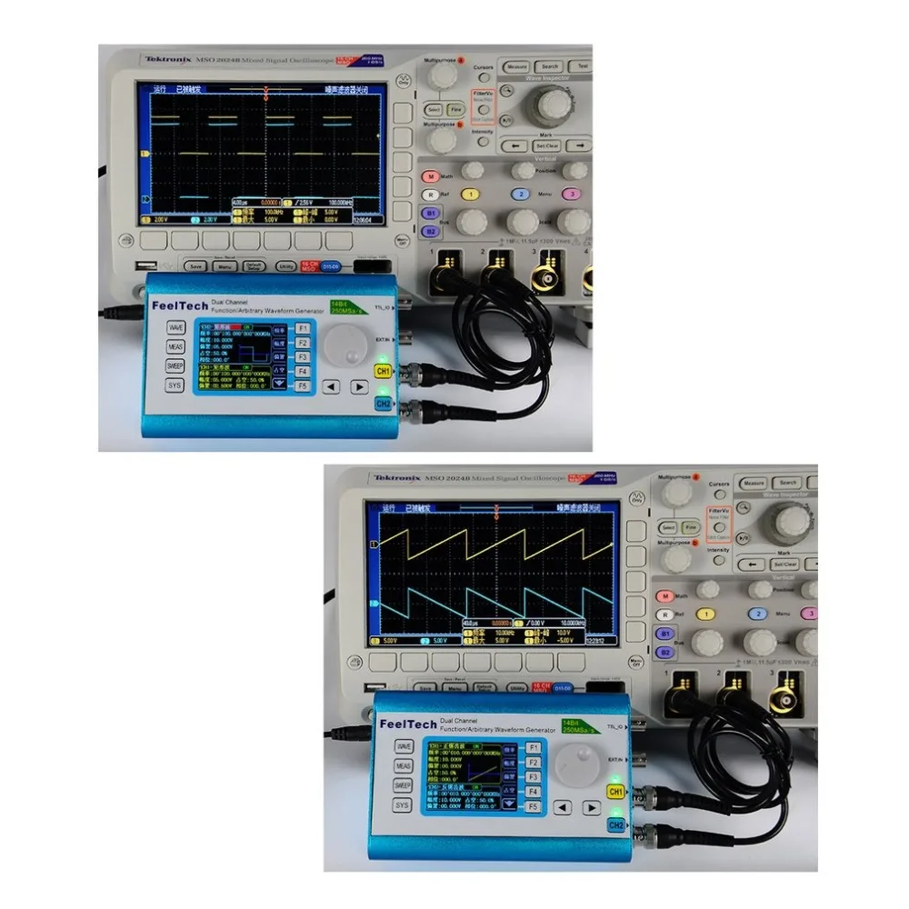Цифровой двухканальный источник сигнала DDS генератор произвольной формы функция 250MSa/s 15 МГц Частотомер