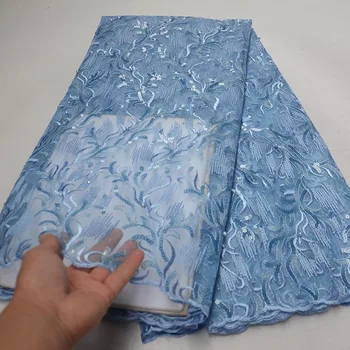

2019 High Quality Sequins Swiss lace With Guipure African Tulle Lace Fabric Nigerian With Full Of Bead Combined Embroidery