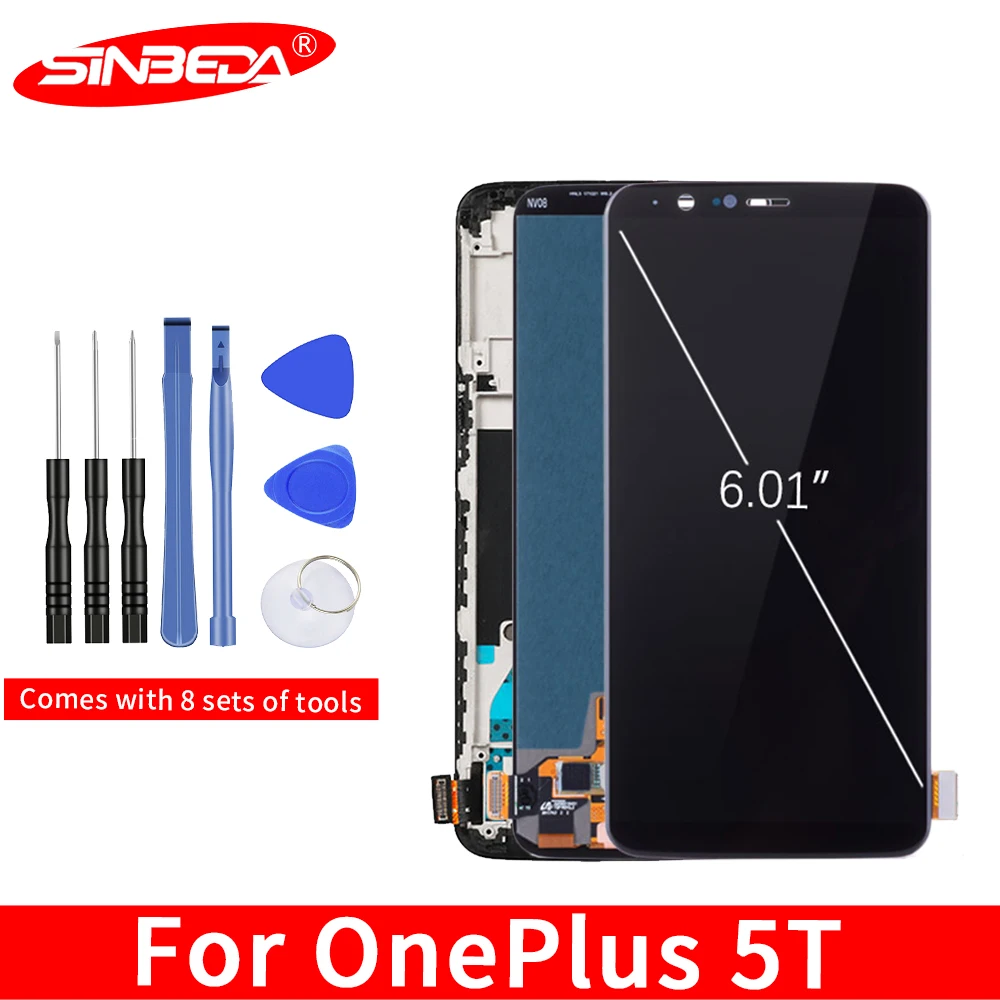 6 01 &quotAMOLED LCD дисплей для Oneplus 5T сенсорный экран дигитайзер замена A5010 + задняя