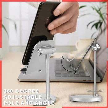

Cell Phone Stand Tablet Holder Height Adjustable Aluminum Mount Dock Compatible for iPhone Samsung VDX99