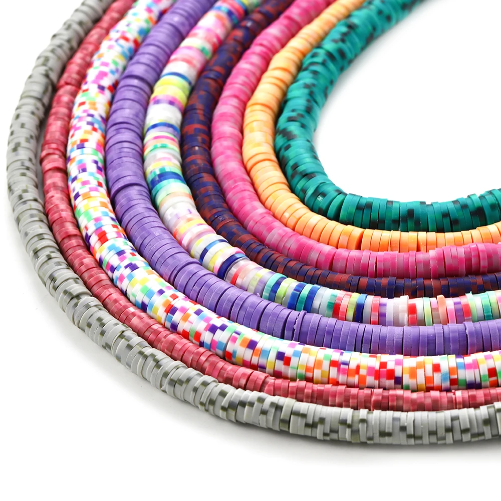 

300-400Pcs 5mm Flat Round Handmade Polymer Clay beads Chip Disk Loose Spacer Beads For Fashion Jewelry Making DIY Necklace