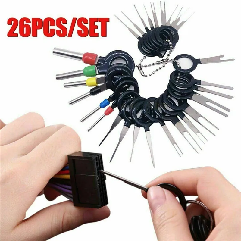 

26Pcs Car Terminal Removal Tool Kit Terminal Ejector Kit Wire Connector Pin Release Extractor Puller Accessories Best Price