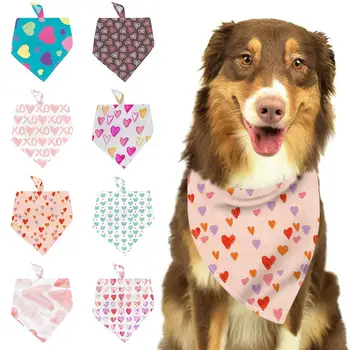 

New Love Heart Pattern Pet Cat Dog Bandana Collar Neckerchief Triangle Neck Scarf Saliva Towel Pet Fashion Accessories