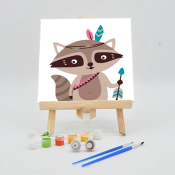 

Paint Paintings By Numbers 20×20cm With Frame On Canvas For Kids Cartoon Fox Picture Digital Acrylic Arts Children Coloring Kits