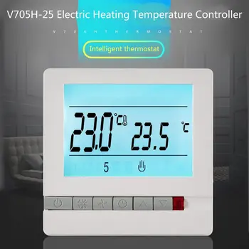

V705H Big Promotion 220V 25A LCD Programmable Floor Heating Room Thermostat Room Indoor Warming Temperature Controller