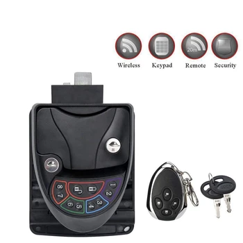 

Rv Keyless Entry Door Lock Handle Latch Knob 20M Wireless Remote Control for Trailer Caravan Camper with Keyboard and Fob