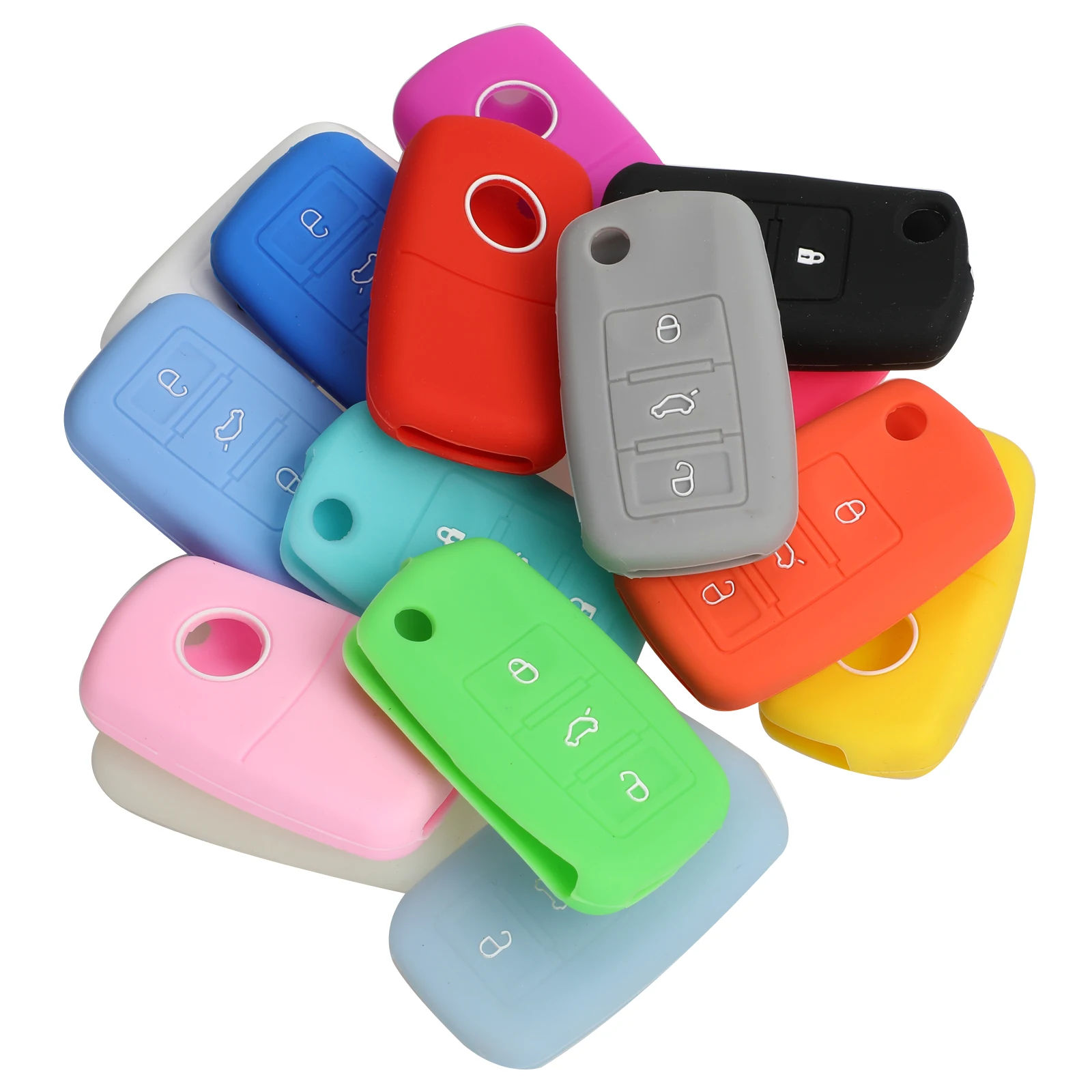 Portachiavi in Silicone Keyforkess per VW Polo Passat B5 Golf 4 5 6 Jetta Mk6 Tiguan Golf CrossFox Plus Eos Scirocco Car Key Cover - H52888690de5a4e88b6eaeb491f47cee2d