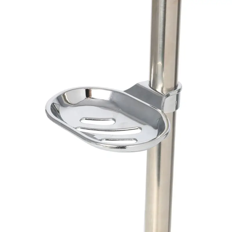 Height Adjustable Shower Bar Stainless Steel Shower Head Holding Rod With Soap Box Adjustable Lifting Rods