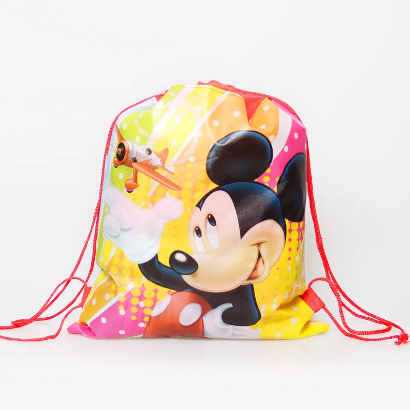 1 шт./лот, Нетканая сумка с единорогом, тканевый рюкзак, детская школьная сумка для путешествий, украшение на шнурке, Подарочная сумка, сумка для покупок - Цвет: Mickey