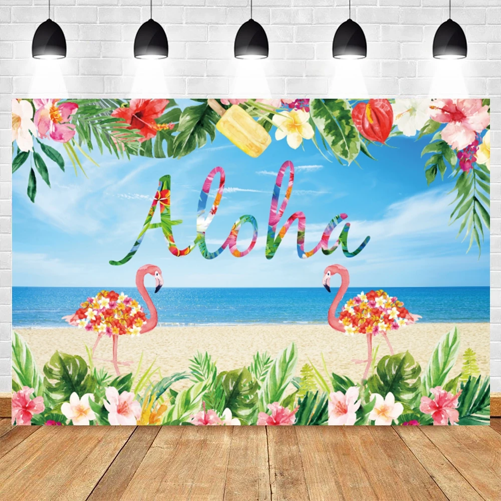 

Yeele Summer Tropical Sea Seaside Beach Party Birthday Flamingo Photography Backdrop Background Vinyl Photocall Photophone Props