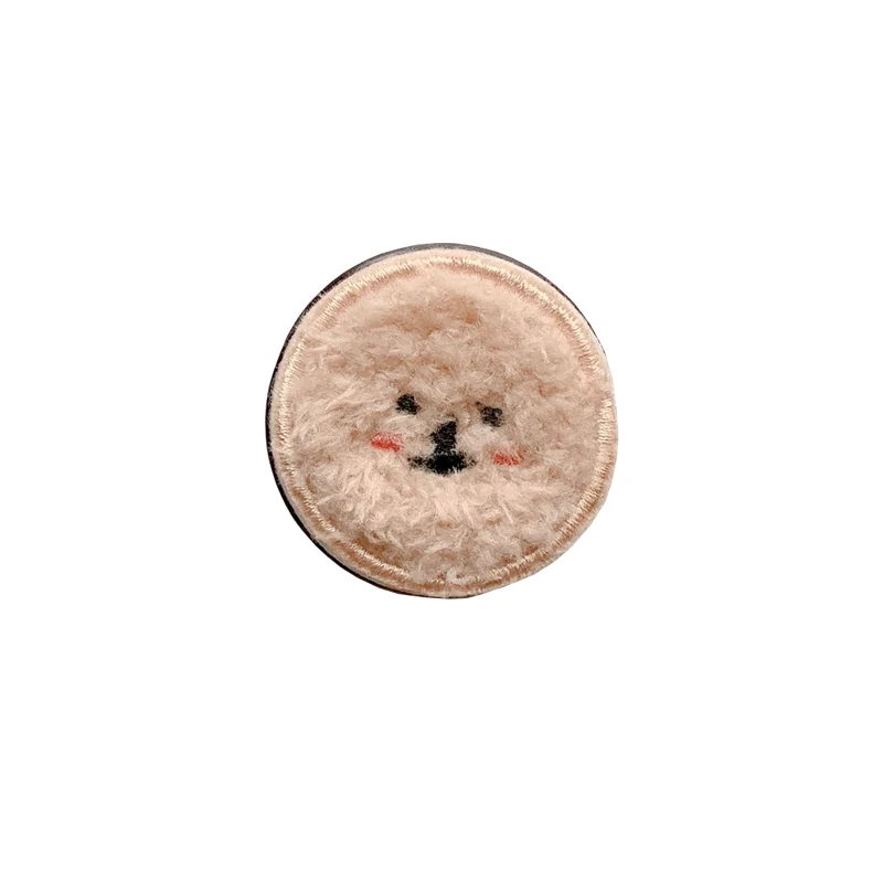 Caramel Пушистая ткань Fabirc Милая Складная подставка для мобильного телефона держатель для huawei чехол для телефона Samsung забавная мультяшная собака ручка Kichstand - Цвет: Caramel