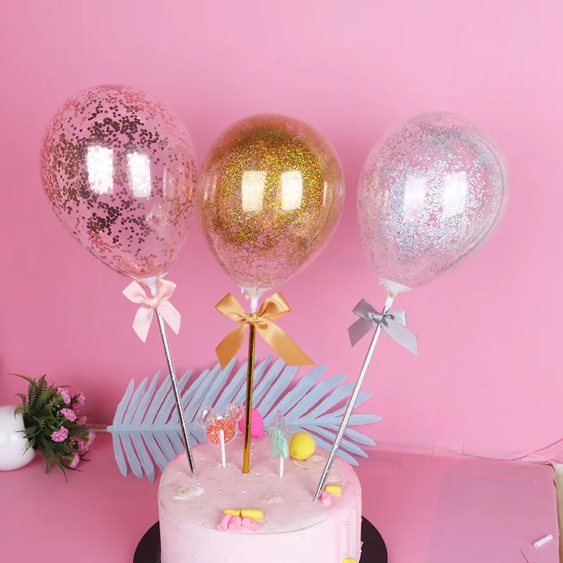 Metal Rose Gold Balloon Cake Topper Happy Birthday Cake Flag For Baby  Shower Wedding Cake Decorating Kids 1st Birthday - Cake Decorating Supplies  - AliExpress