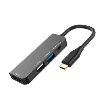 

Multifunction Adapter Adapter 4 In 1 Type-C To 4K HDMI USB 3.0 Port Hub