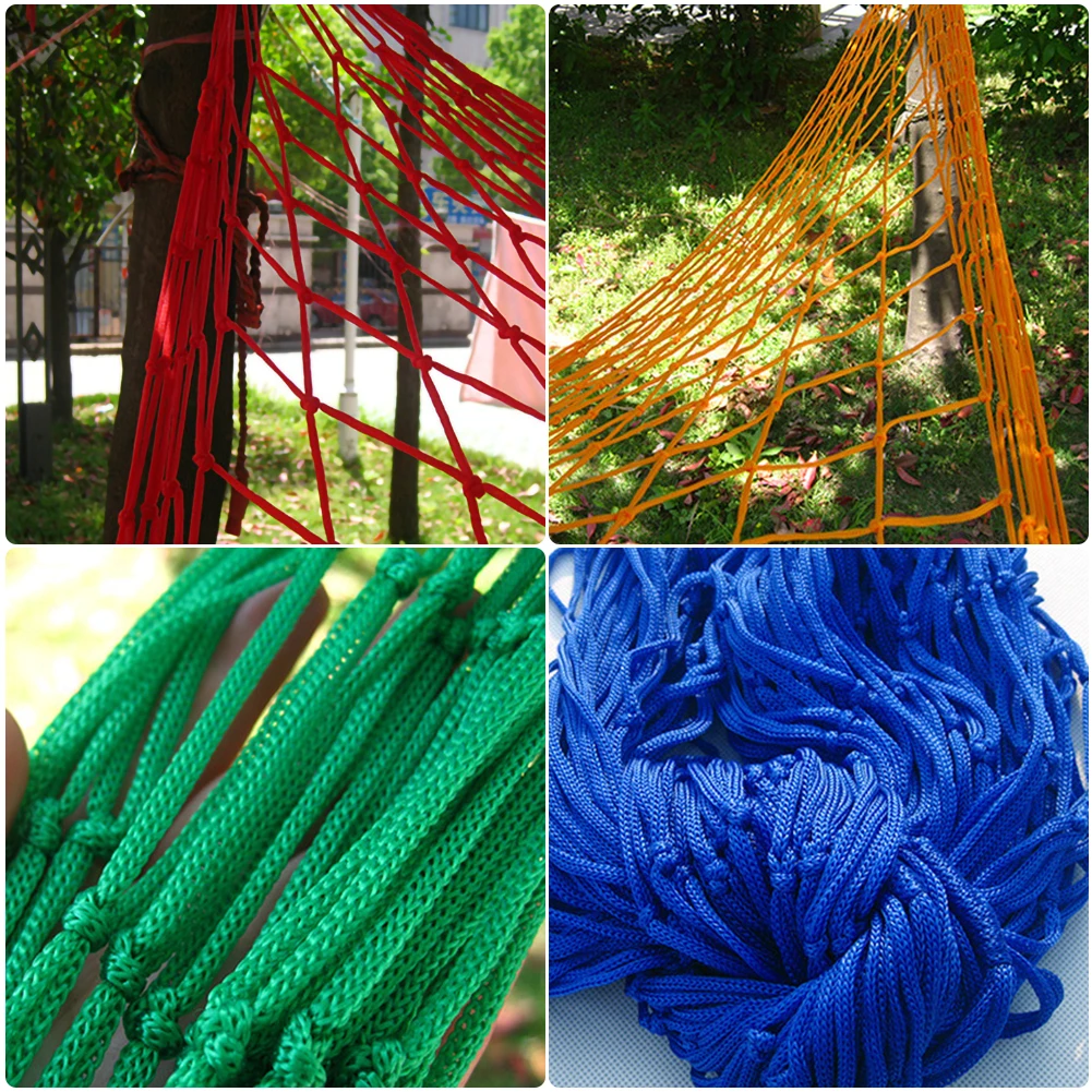 Nylon Hammock Portable Garden Mesh Net Sleeping Bed Hamaca for Outdoor Travel Camping Hamak Blue Green Red Outdoor Hammocks