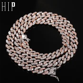 

Hip Hop 8MM Bling Iced Out Zircon Full Rhinestone Necklace Geometric AAA CZ Stone Cuban Chain Necklaces For Men Jewelry