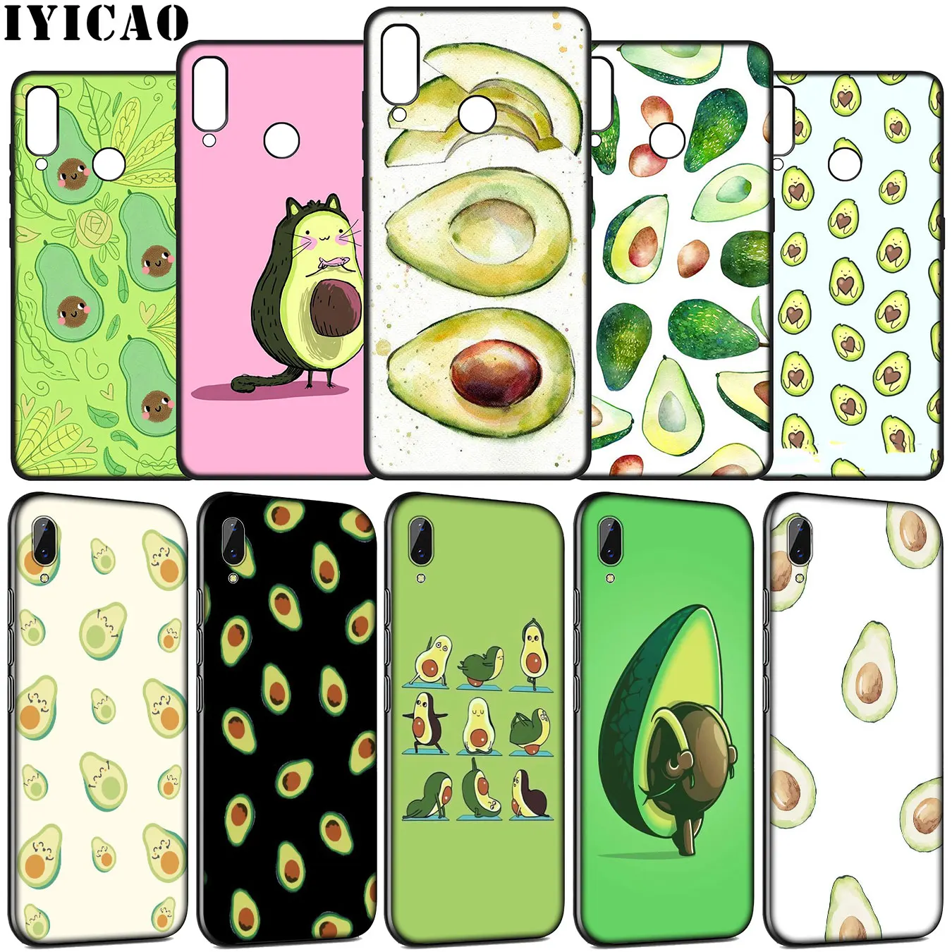 IYICAO Funny Tumblr avocado Soft Silicone Case for Huawei Y9 Y7 Y6 Prime 2019 Honor view 20 8C 8X 8 9 9X 10 Lite 7C 7X 7A Pro | Мобильные
