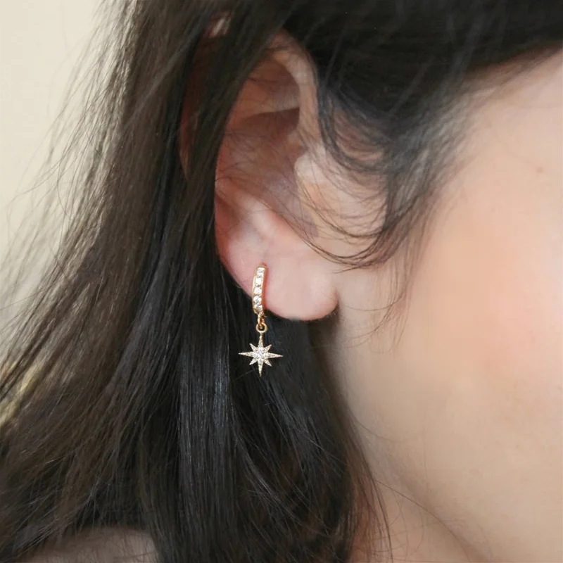 Small gold hoops with charms Clearance