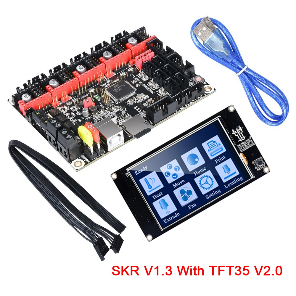 Материнская плата BIGTREETECH SKR V1.3 32 битная с сенсорным экраном TFT35 V2.0 управления для 3d