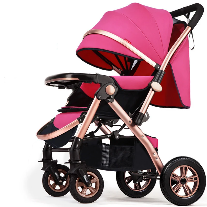 Yoya складная детская коляска с высоким пейзажем, большие колеса, большие Вертлюги( в большинство стран - Цвет: pink