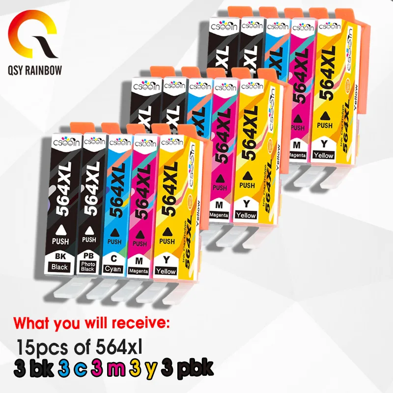 

15pcs 564XL Ink Cartridge for hp 564 compatible for HP Photosmart B8550 C6324 C310a C410 6510 D5460 7510 B209a 4610 3070A