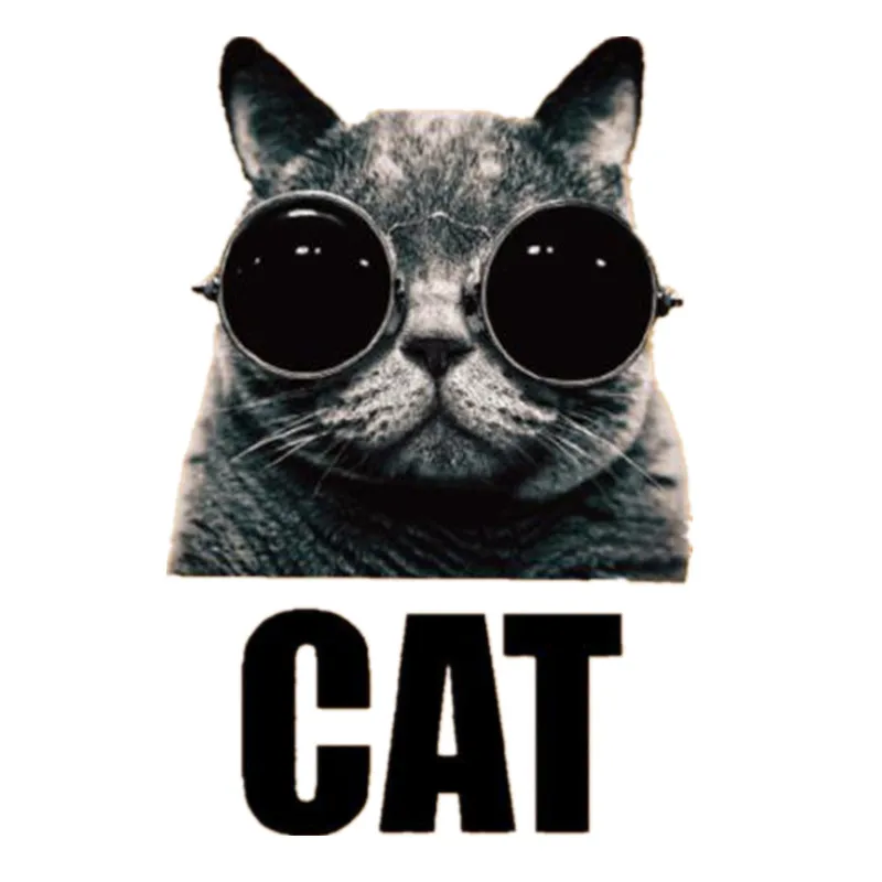

235MM Cool Cat Iron on Stickers For Clothes Fashion Bulk Patches For Clothing Pack Strange Things Biker Patch Transfer Printing