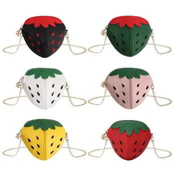 

Girls Cute Cartoon Bags Strawberry Shape Shoulder Bag for Girls Mini Crossbody Bags Personality Purse Fashion Messenger Bag