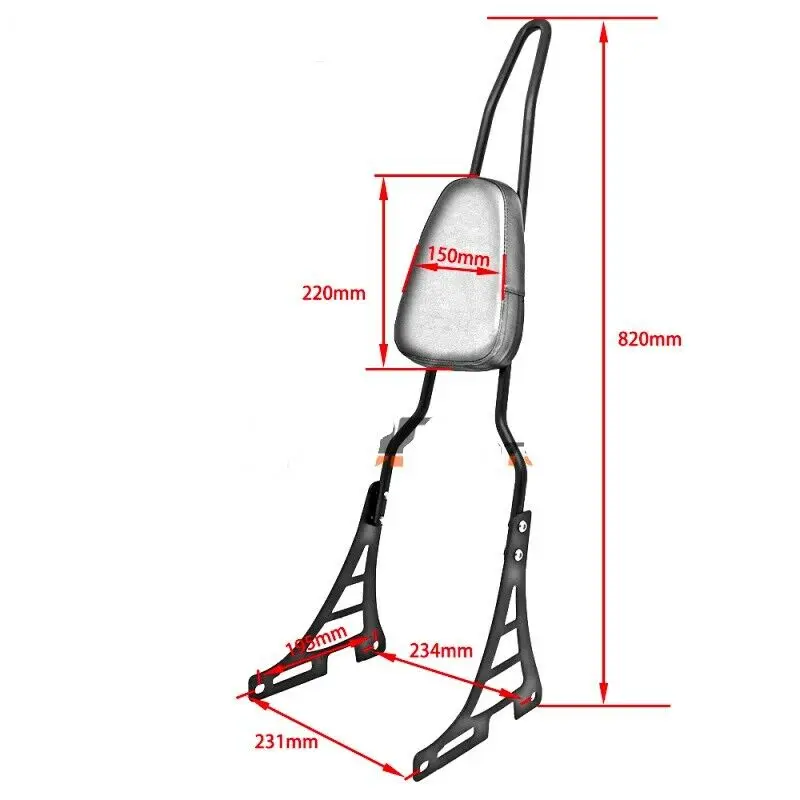 XL883 XL1200 バックレスト 黒 社外  バイク 部品 04年〜 スポーツスター デタッチャブルシーシーバー バックレスト 破れ無し 品薄:22218508