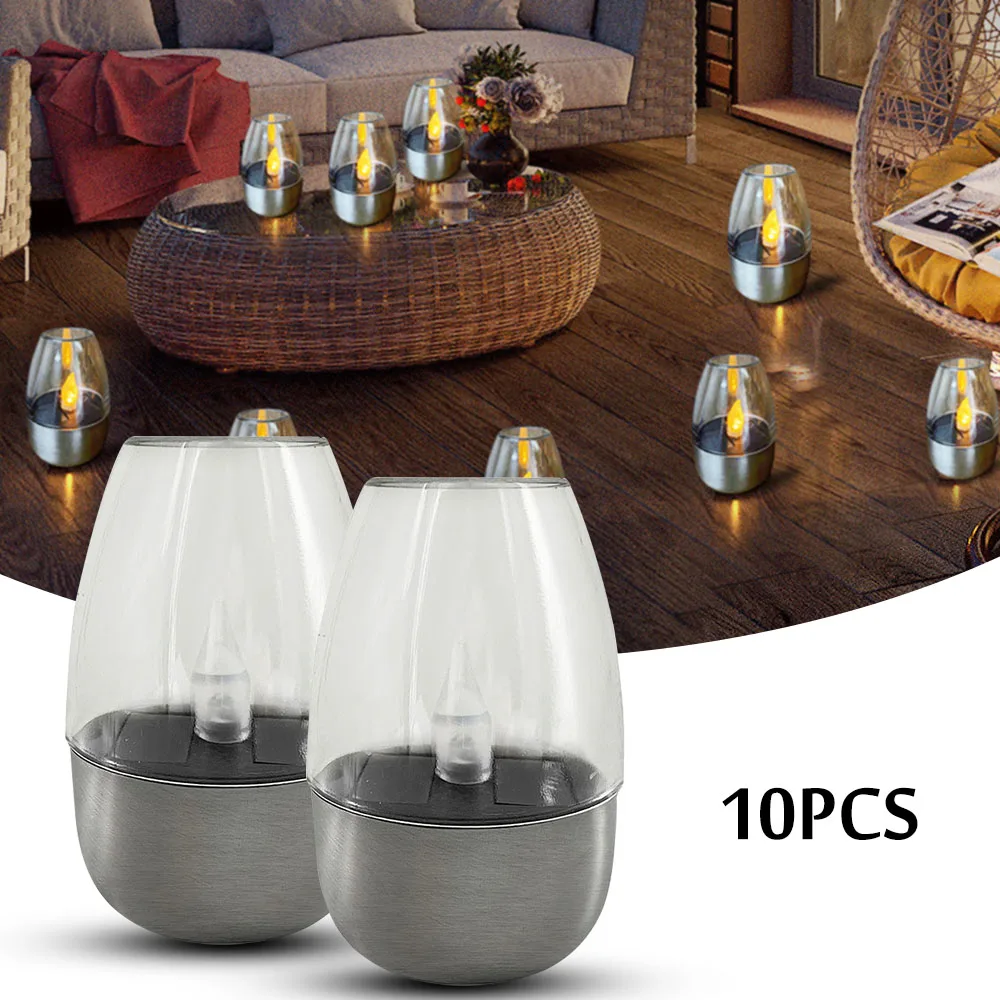 

10PCS Solar Lawn Lights Candle Wine Glass Ladder Light Rainproof Solar Landscape Light Courtyard Night Light For Home Decor