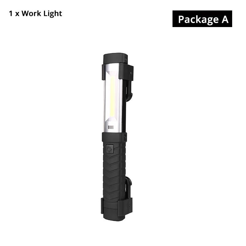 USB Перезаряжаемый COB рабочий светильник, яркий светодиодный светильник-вспышка с мощным магнитом и крючком, подходящий для кемпинга, обслуживания и т. д - Испускаемый цвет: Package A