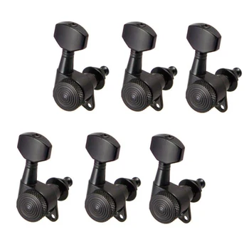 

1 Set Closed Acoustic Folk Guitar Tuning Keys Lock Strings 6 Right Black Luthier Supply