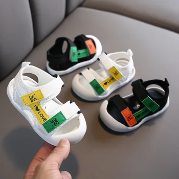 

Summer New Boys Sandals Tide Little Virgin Baby Toddler Sandals Soft Bottom Velcro Non-slip Children's Beach Shoes 1-3 Years Old