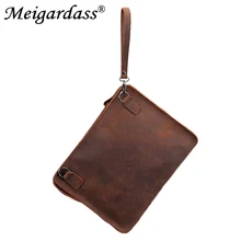 MEIGARDASS Crazy Horse портфель из натуральной кожи сумки мужские винтажные бизнес айпад ноутбук сумка-мессенджер Мужской Конверт Сумка