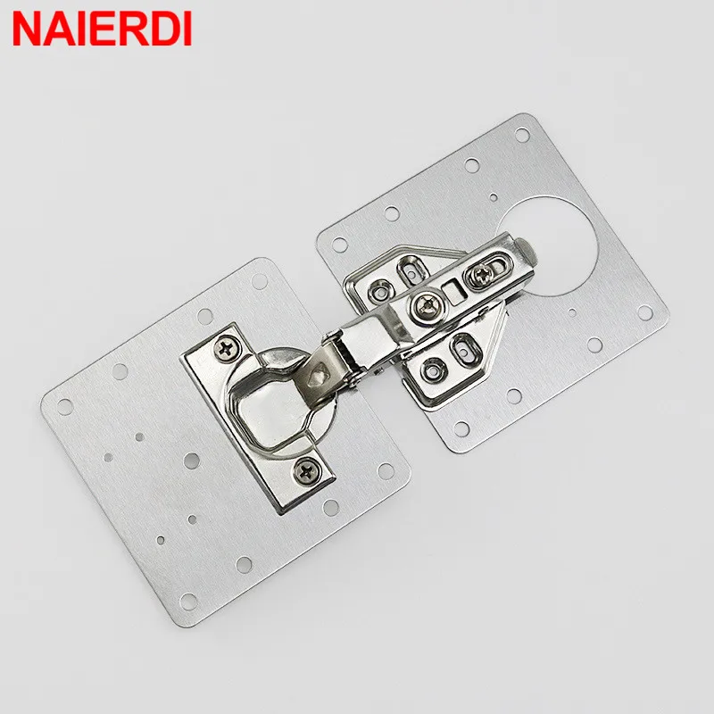 NAIERDI 1/2/4/8PCS Hinge Repair Plate Resistant Stainless Steel Furniture Mounted Plate Cabinet Door Hinges Repair Mount Tool hinge repair plate