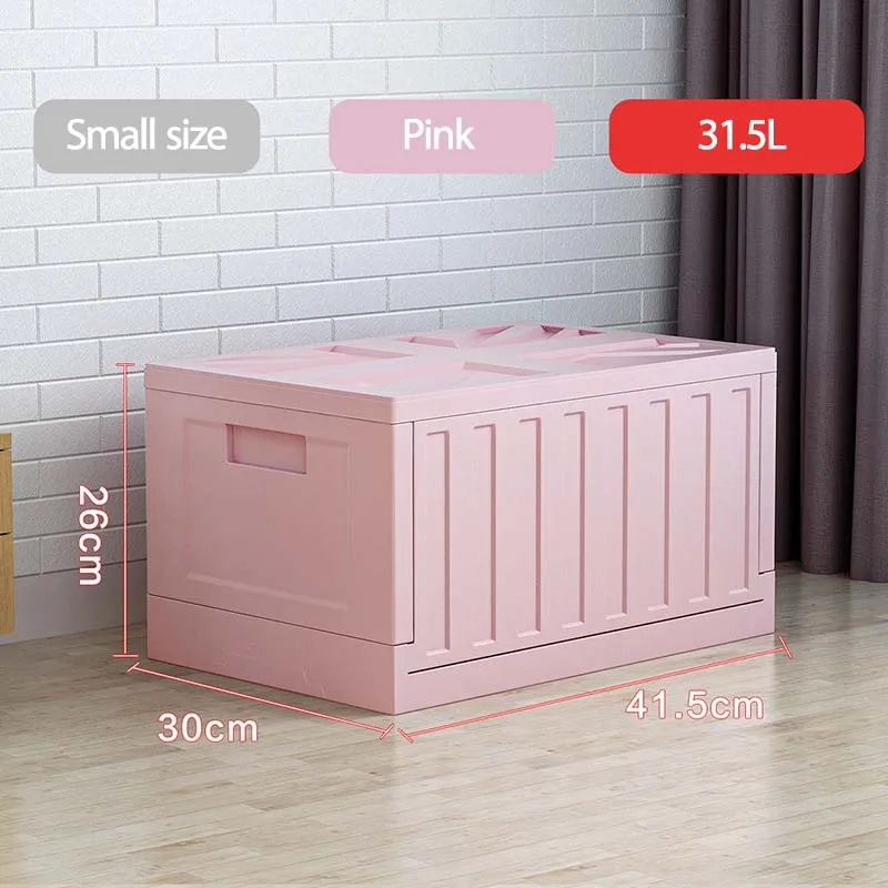 Складная коробка для хранения, прочная полипропиленовая Органайзер, цветная домашняя корзина, розовая синяя складная пластиковая ёмкость для дома и автомобиля - Цвет: S-Pink