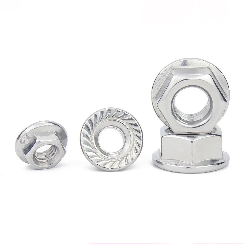 Description Picture 5 of item5PCS/Lot M5 M6 M8 M10 Hex Rotate Left Nuts Reverse Thread Flange Nut A2 Stainless Steel