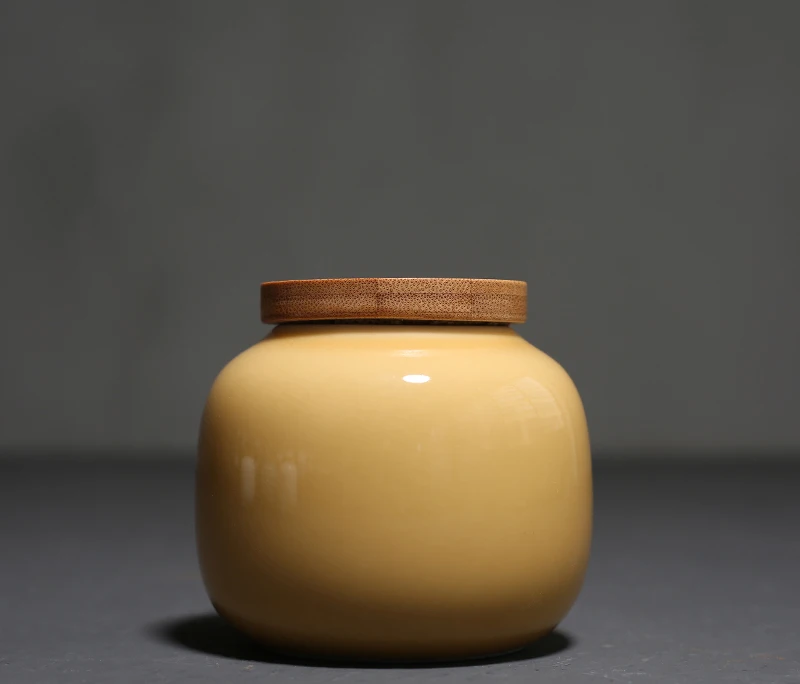 2 шт. классический, керамический, маленький уплотнитель бамбуковый чехол канистра портативный путешествия дома хранения чайные конфеты печенье хранение кофейных зерен бак - Цвет: A