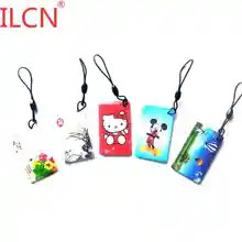 13,56 Mhz S50 1K UID сменный перезаписываемый брелок для ключей, жетон, Метка RFID, клейкий брелок для ключей с героями мультфильмов, 5 шт., быстрая