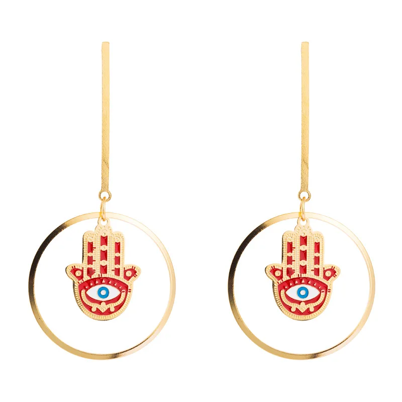 Новинка 2020 винтажные богемные эмалированные ювелирные изделия Fatima Lucky Hand Charm Circle