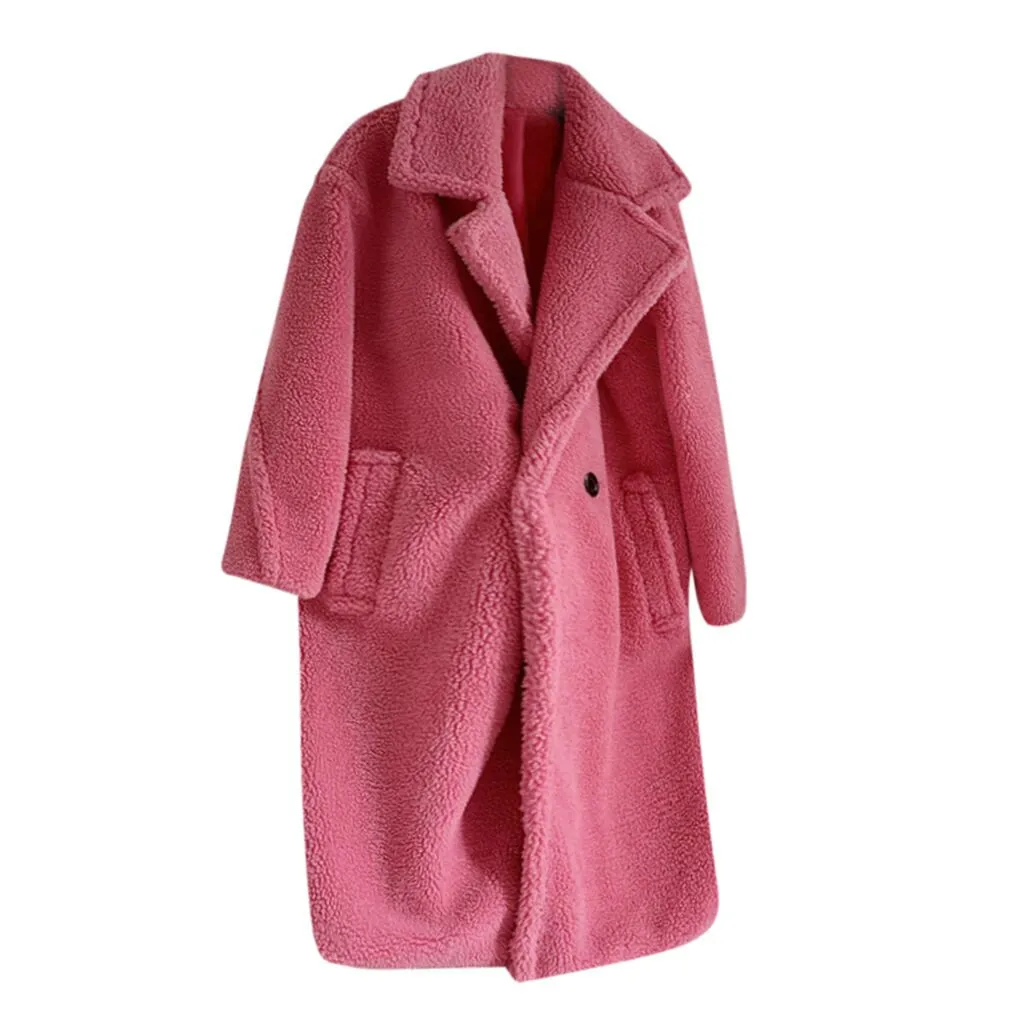 Womail пальто женская зимняя теплая парка из искусственного меха длинное пальто куртка модная верхняя одежда повседневная Рождественский Блейзер элегантная женская куртка 815 - Цвет: HT
