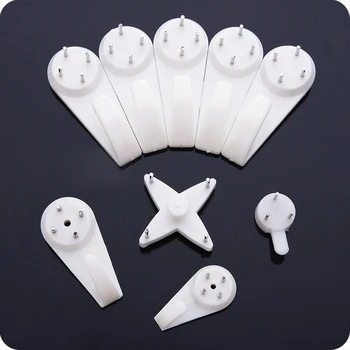 

50pcs White Painting Photo Frame Hook Plastic Invisible Wall Hooks Mount Photo Picture Nail Hook Hanger Mirror Hanging Hangers