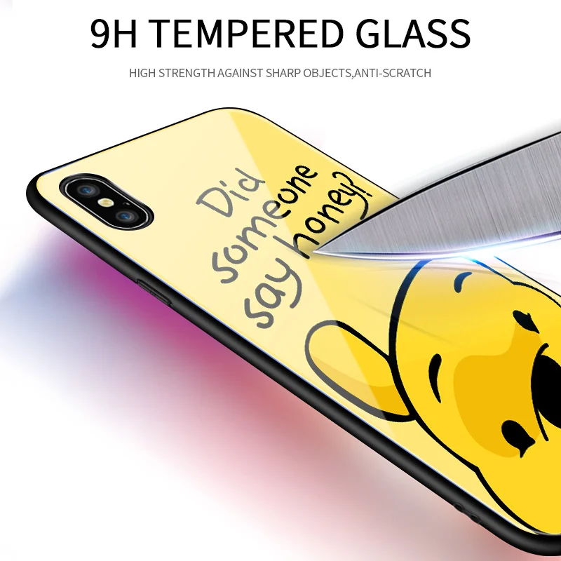 Для OPPO R15 R17 Pro R15X K1 Rx17 neo мультфильм аниме мышь утка Медведь шаблон глянцевый чехол для телефона закаленное стекло задняя крышка корпус
