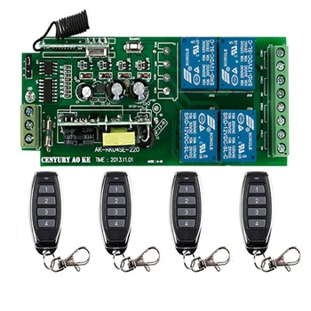 

Smart Multiple AC85V-250V 4CH 4 CH 10A Wireless Relay RF Remote Control Switch Receiver Module +1 2 3 4 Transmitter
